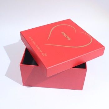 Personalized Luxury Red Retail Cardboard Gift Box With Lid And Base For Small Business