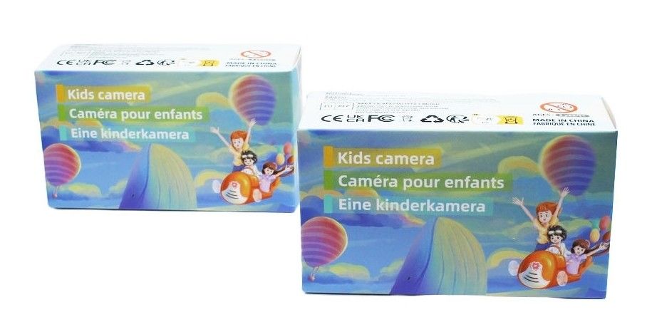 Portable Kids Camera Carton Packaging Box With Bright Purple Color Custom Logo