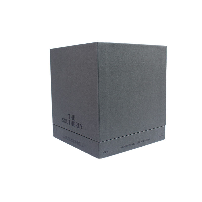 Black Luxury Cardboard Gift Box Packaging Honey Jar And candle With Sponge Insert And Handbag