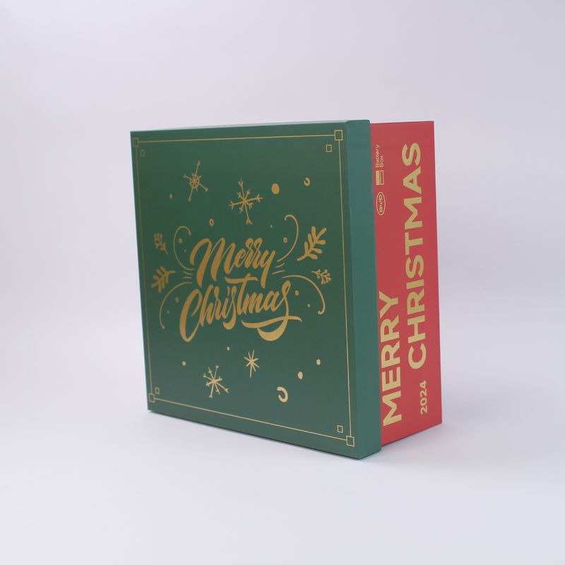 Red Cardboard Christmas Gift Box With Lid And Base For Wholesale And Retail