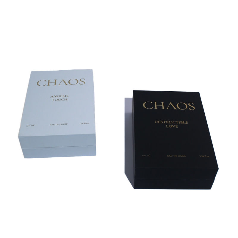Black And White Perfume Box Packaging Design With Magnetic Closure For Small Business