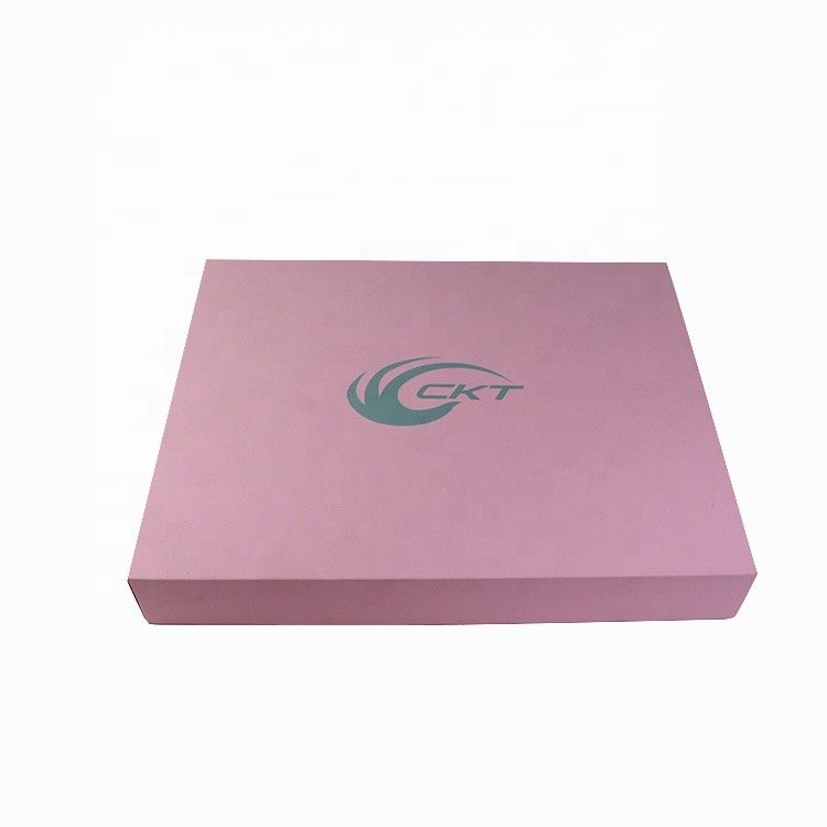Custom  Paper Cosmetic Box Pink Gift Box With Velvet Surface Ideal For Beauty Equipment