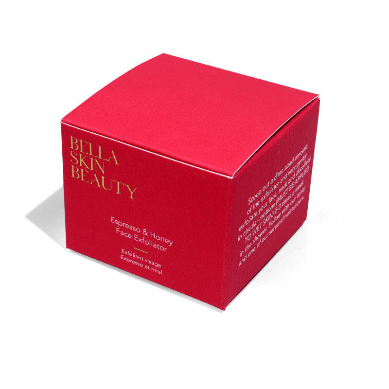 Custom Skincare Boxes With Solid Red Texture Paper face cream box desigh cosmetic packing box
