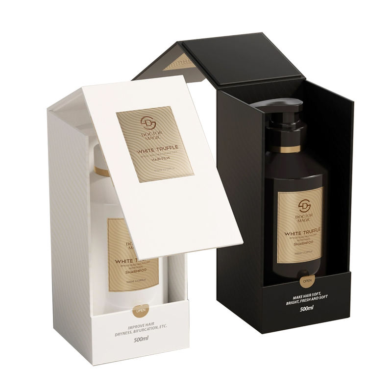 3 Bottle Rigid Roll on Perfume Box in Gold Black Luxury Cosmetic Packaging Box with Magnetic Closure