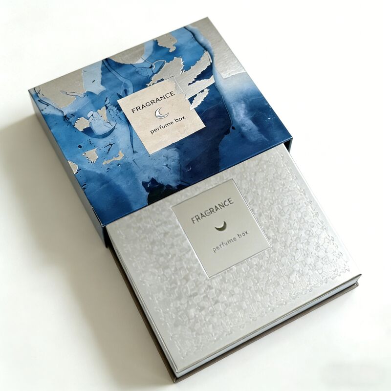 Custom Logo Perfume Gift Box with Silver Foil Stamping and 350gsm FSC-certified Paperboard for Luxury Fragrance Packaging