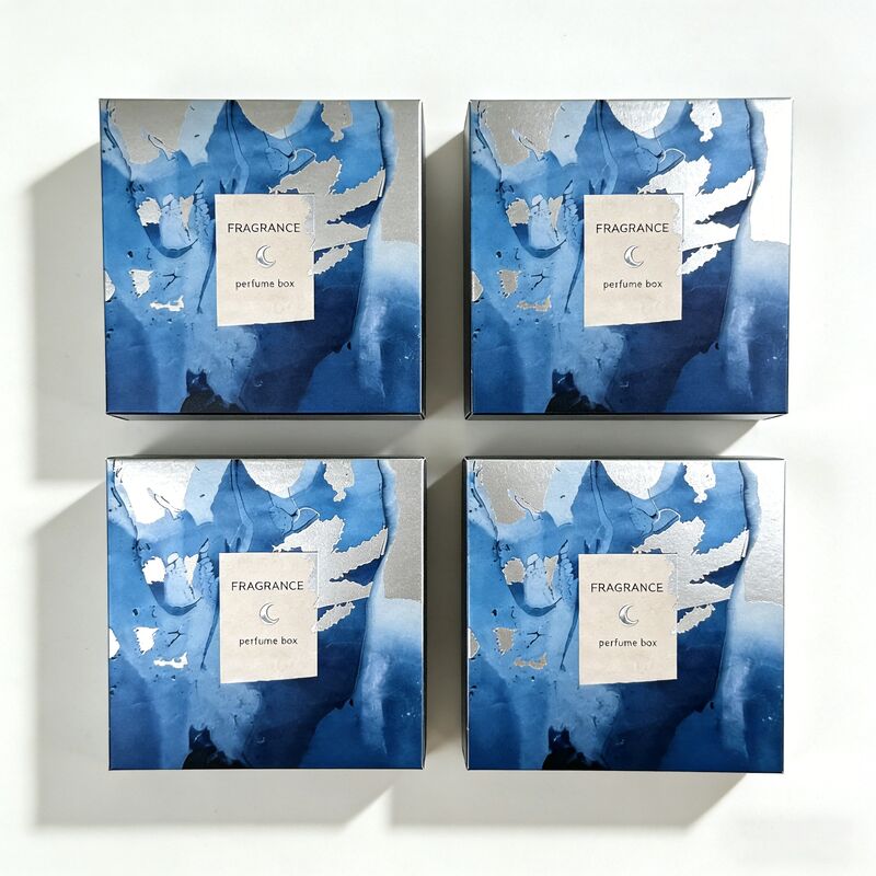 Custom Logo Perfume Gift Box with Silver Foil Stamping and 350gsm FSC-certified Paperboard for Luxury Fragrance Packaging