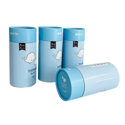 Colorful Printed Circle Cylinder Cardboard Containers For Kids Tooth Brush