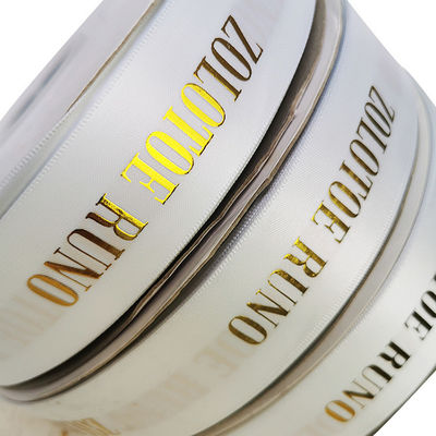 Custom Gift Ribbon With Foil Logo Roll And Different Colors And Width