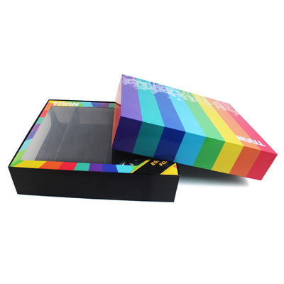 Holiday Rectangle Gift Packaging Cardboard Window Box With Custom Divider Inserts