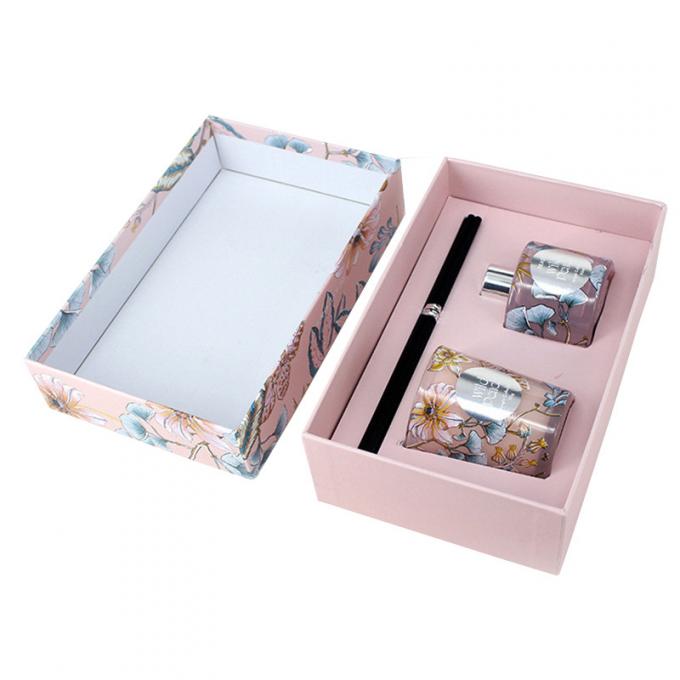 Printed Pink Luxury Candle Packaging Boxes Recyled Cardboard Tray Insert 0