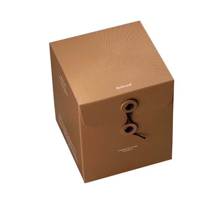 Elegant Rigid Candle Retail Gift Box Colors Eyelets Wrapping