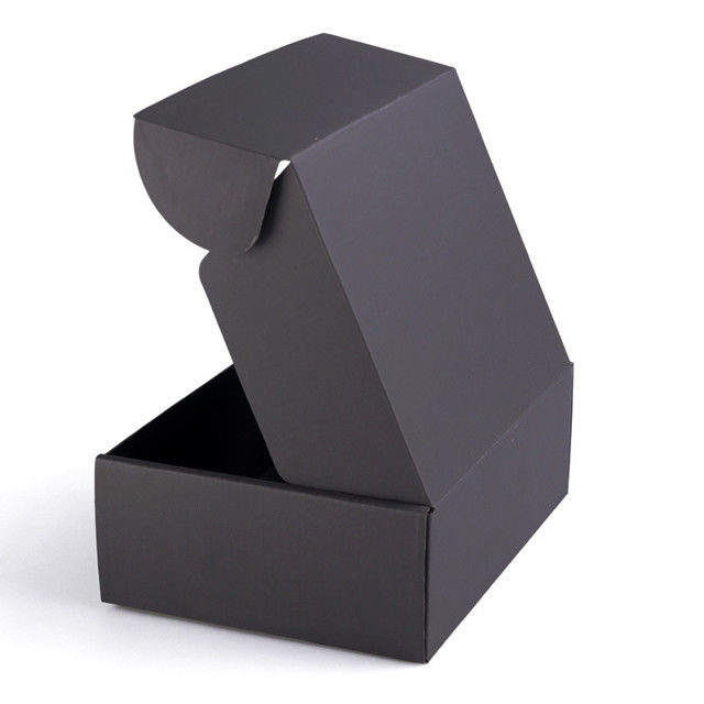 Black Custom Flat Shipping Mailer Boxes With Custom Design