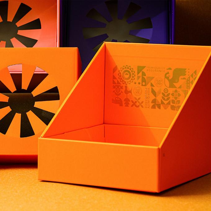 Colorful Printing Corrugated Cardboard Box Trays With Hole Insert 0