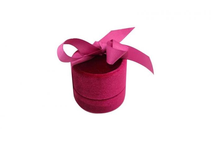 Ring Jewelry Velvet Custom Packaging Box With Ribbon Gift Pack 2