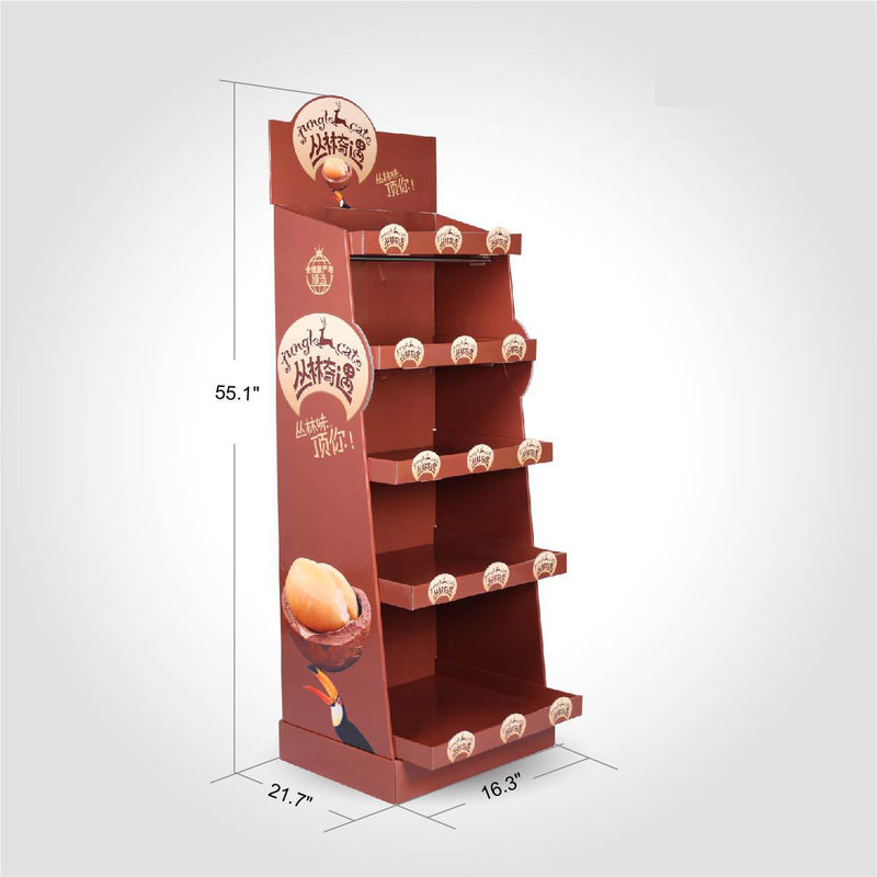 Floor Cardboard Counter Display Shop Product Display Stands For Retail