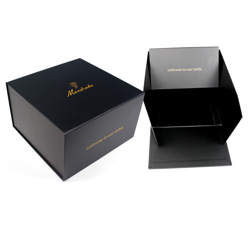 Custom Black Cosmetic Gift Box with Foil Stamping