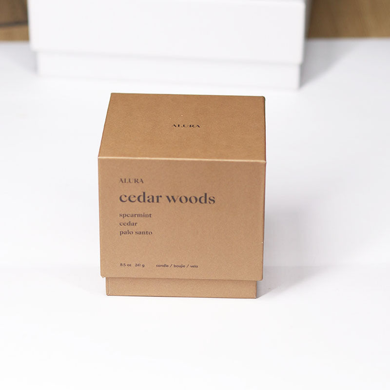 Recyclable Kraft Cardboard Gift Packaging Box with Lids for Candle