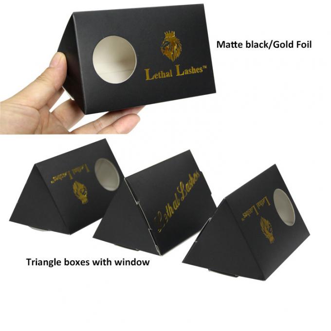 Black Triangle Packaging Box With Transparent Window 0