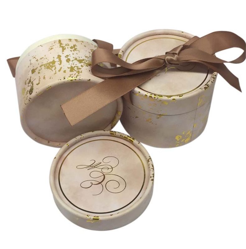 Earing Ring Cardboard Cylinder Packaging Box With Ribbon