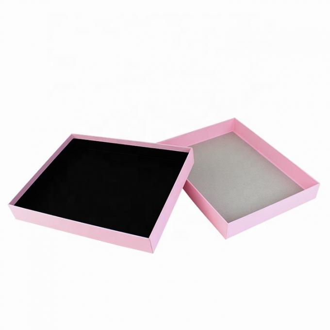 Custom  Paper Cosmetic Box Pink Gift Box With Velvet Surface Ideal For Beauty Equipment 1