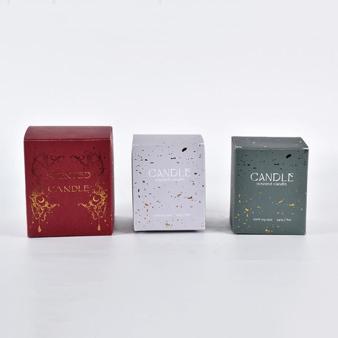 Green Scented Candle Gift Paper Printed Box Packaging With Cardboard Insert 0