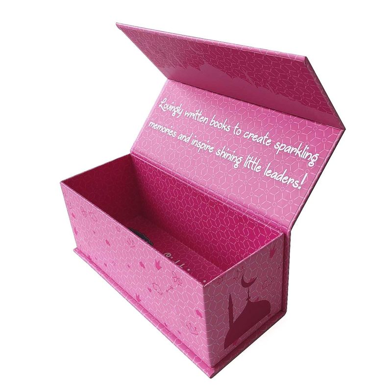 Luxury Printed Pink Rigid Cardboard Gift Box With Magnetic Closure
