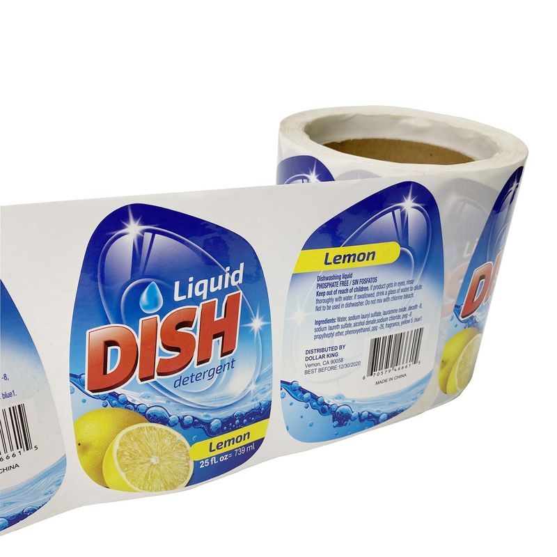 Full Color Synthetic Paper Sticker Printing For Household Products
