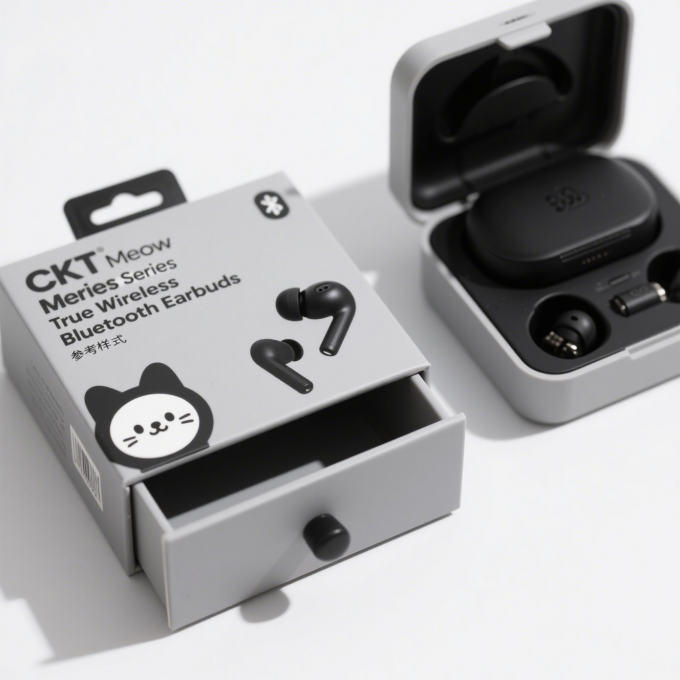 Custom Recycled Cardboard Wireless Headphone Packaging Box 3x3x3cm 6