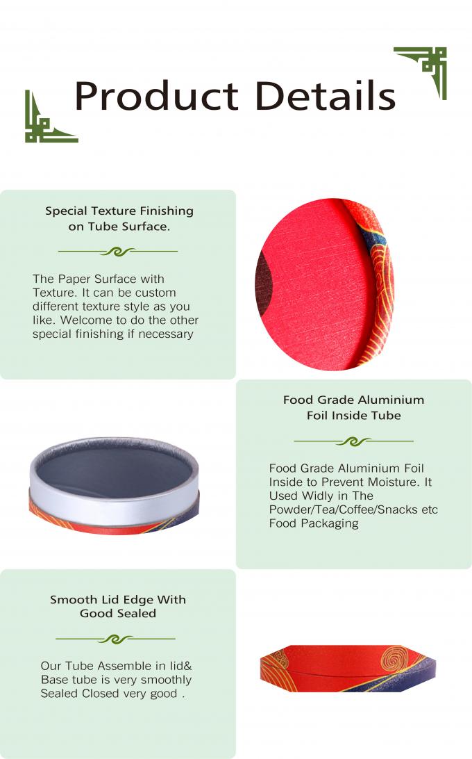 Custom Printed Circle Cardboard Round Box With Moistureproof Aluminum Foil 0