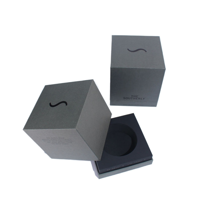 Black Luxury Cardboard Gift Box Packaging Honey Jar And candle With Sponge Insert And Handbag