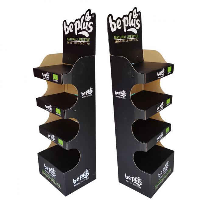 Eco Friendly Black Cardboard Display Rack For Shop Custom 0