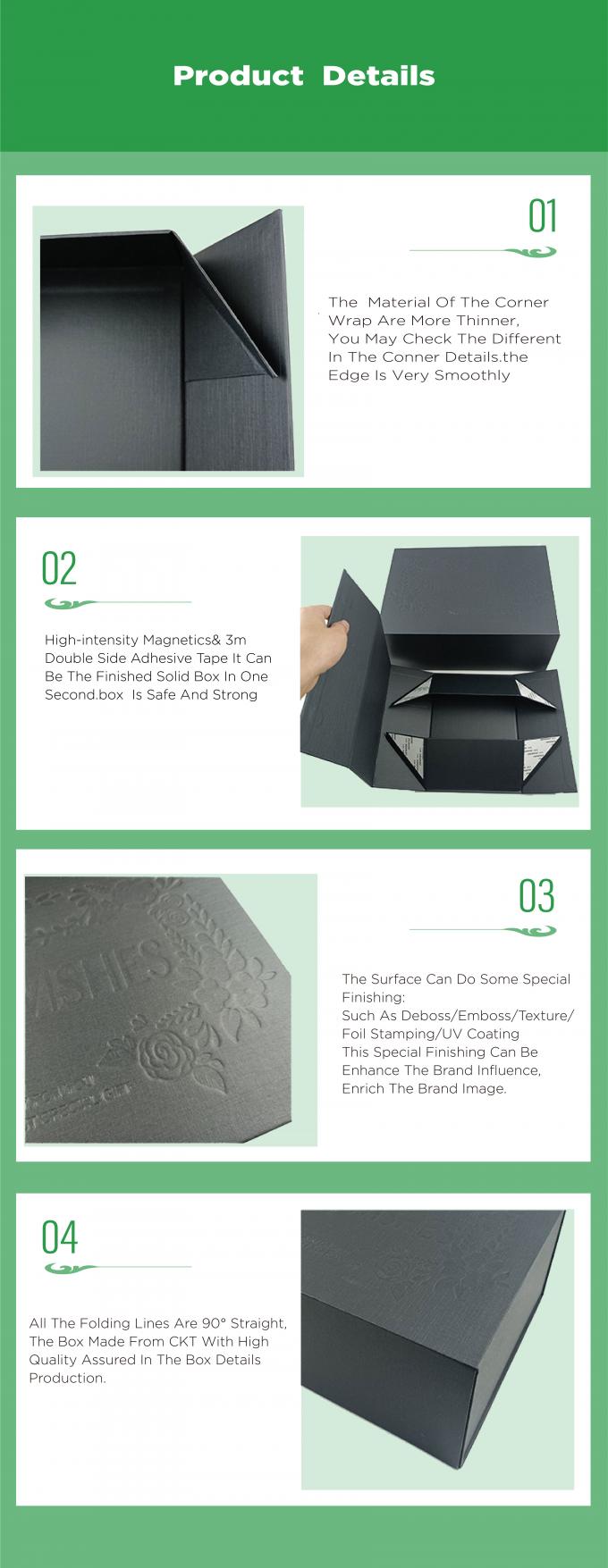 Luxury Silver Folding Gift Box Custom Foil Stamping Logo With Ribbon Handle 0