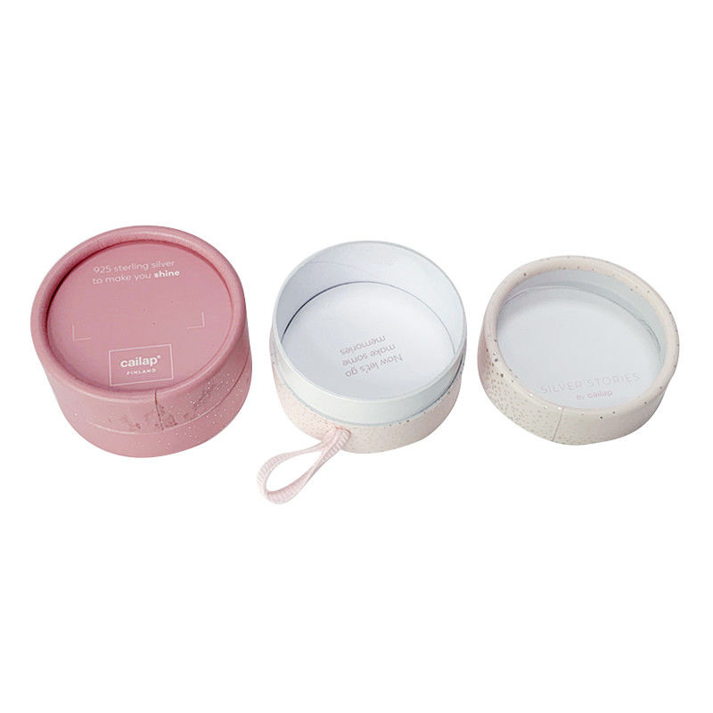 Small Jewerly Cardboard Round Box Tube With Ribbon