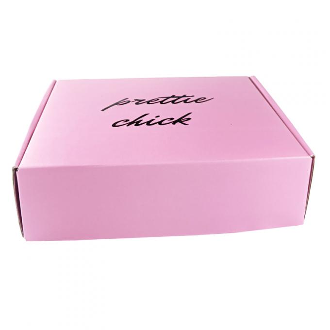 Custom Cardboard Pink Corrugated Shipping Boxes , Pink Corrugated Mailer Boxes For Cosmetic Packaging 1