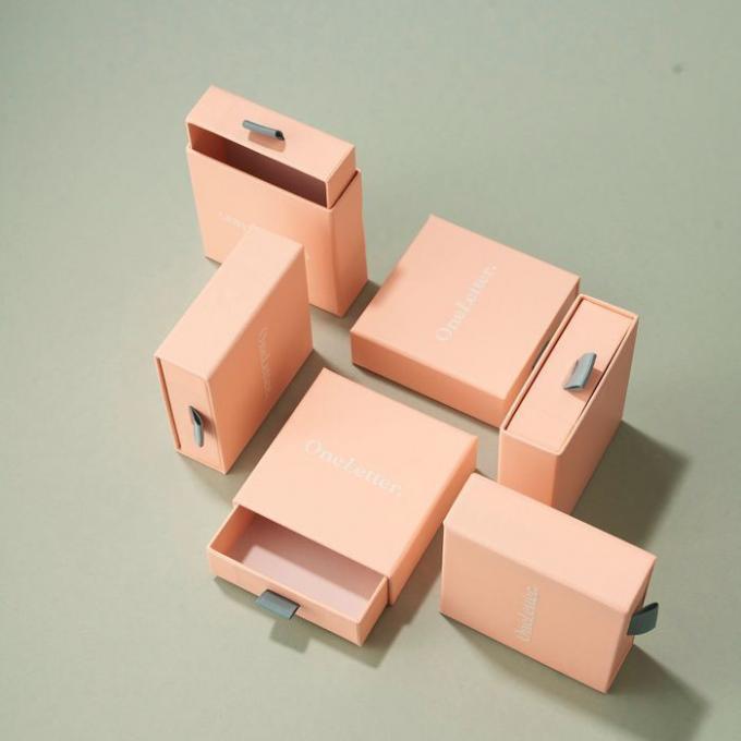Paperboard Pink Jewelry Gift Boxes Personalized Color 0