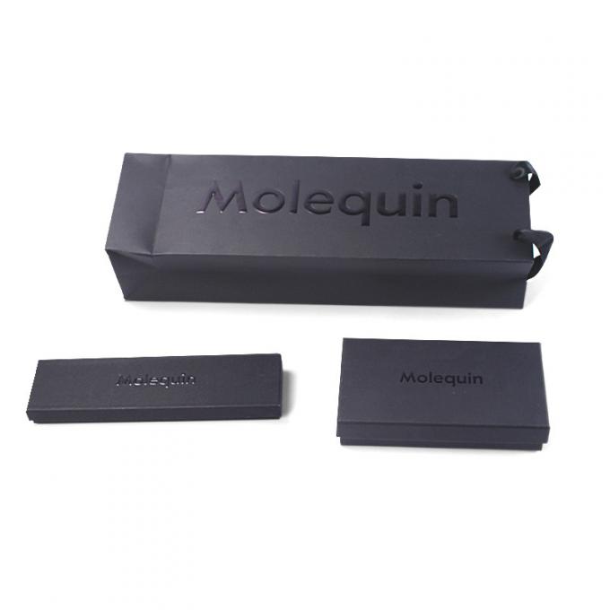 Custom Black Paper Shopping Bags With Ribbon Handles  Stylish Product Packaging Box Design 4