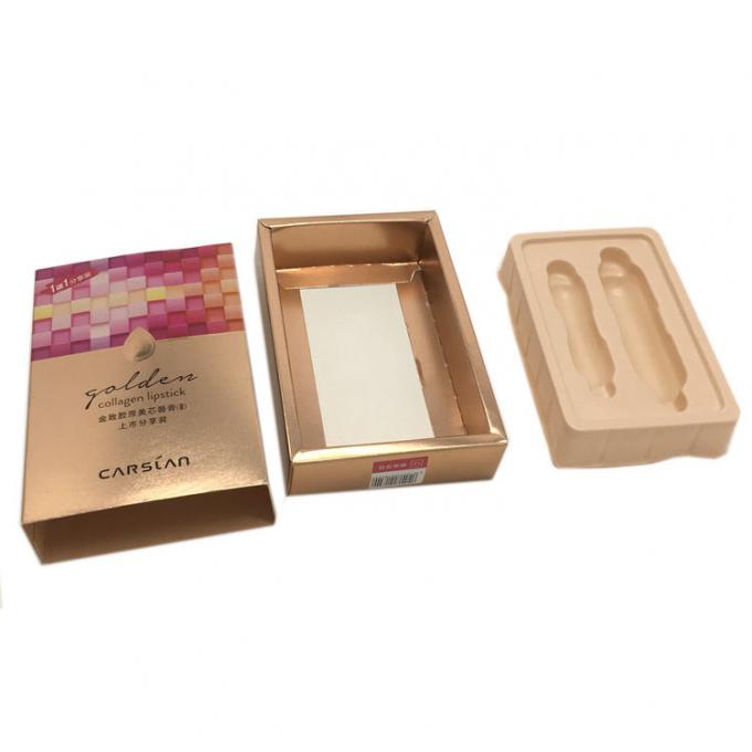 Lipsticks Folding Carton Boxes Packaging Printed Metalic Golden Paper 0