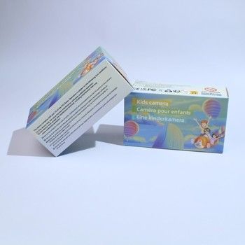 Portable Kids Camera Carton Packaging Box With Bright Purple Color Custom Logo