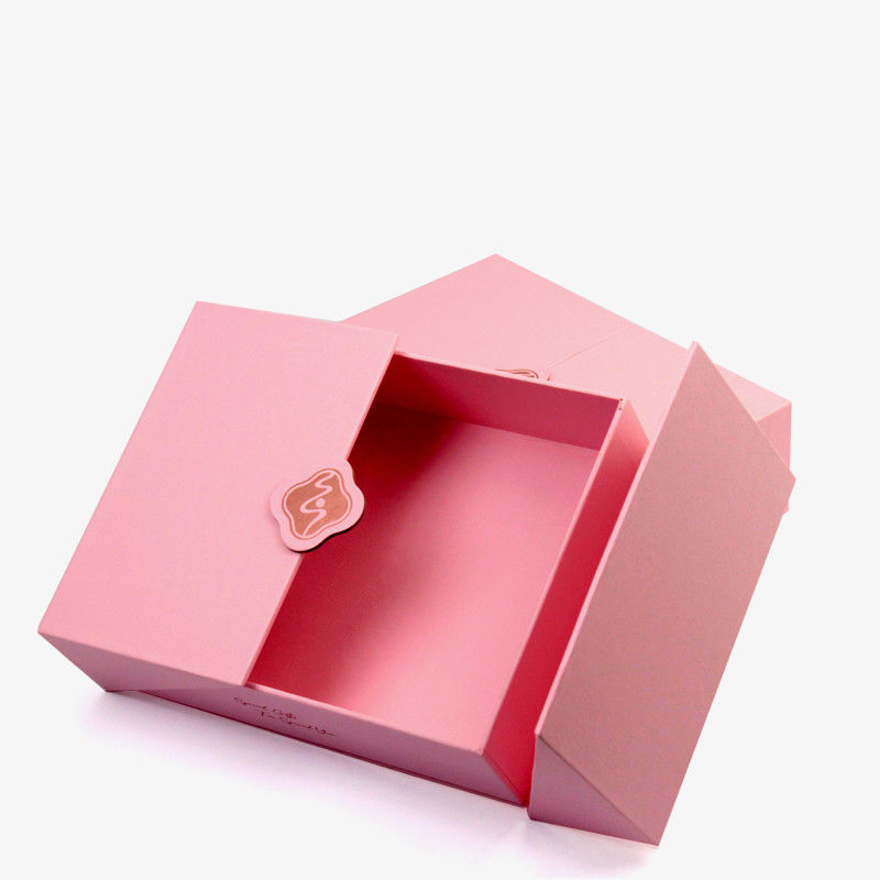 Unique pink magnetic Gift Box with Custom Design packaging for cosmetics products