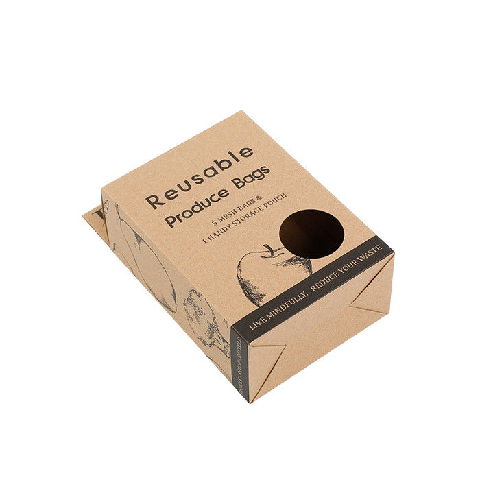Brown Hang Tag Kraft Eco Friendly Packaging Box With Round Window