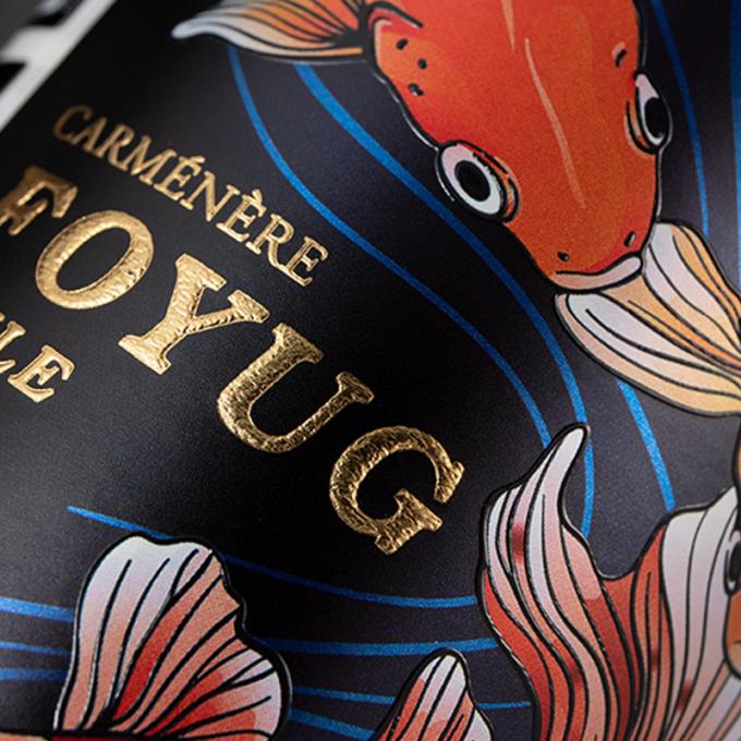 Golden Embossed Logo Luxury Wine Label Stickers With Stencil Tissue Paper 0