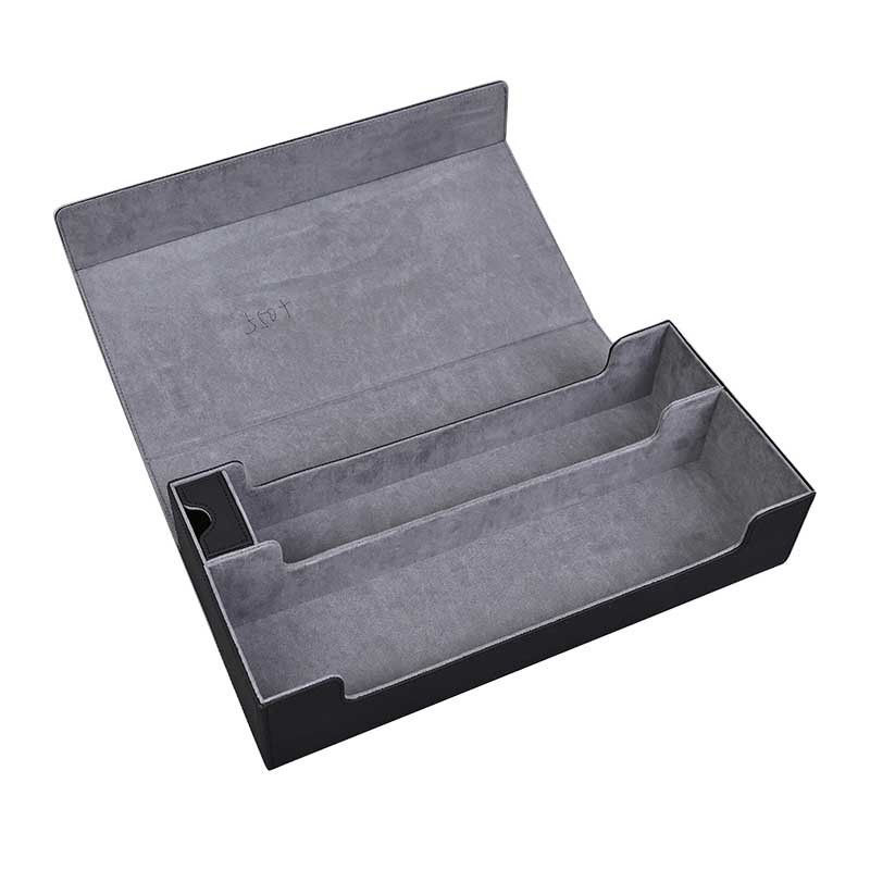 Elegant Black Leather Gift Box Cards Set Packaging Box