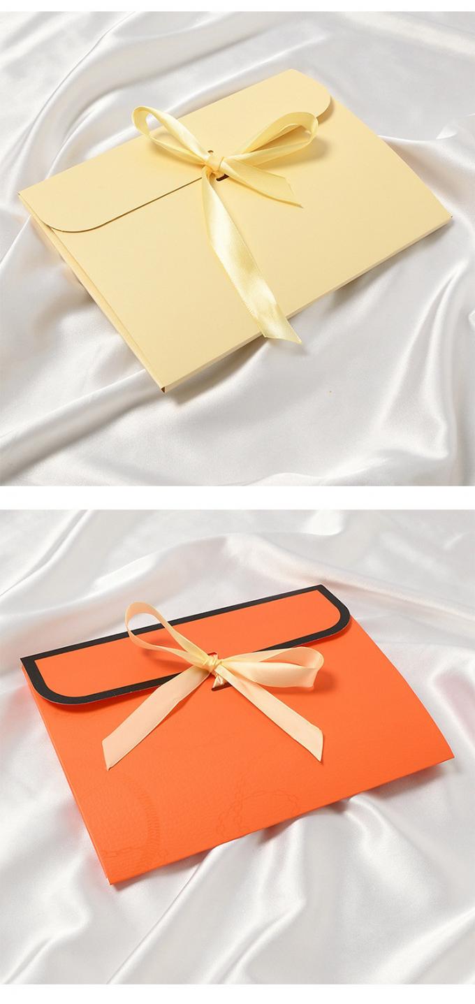 Paperboard Envelope Custom Paper Pouch With Ribbon Closure 3