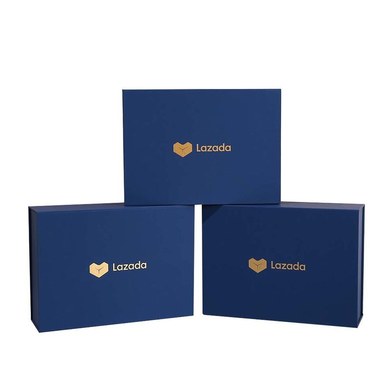 Navy Blue Custom Luxury Cosmetic Packaging  Gift Boxes For Perfume Glass Bottle