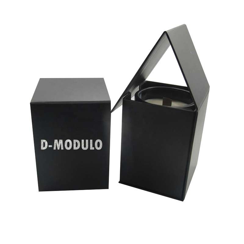 Black Rigid Luxury Candle Gift Box Packaging Display For Retail