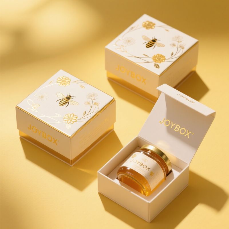 Custom Kraft Paper Luxury Honey Packaging Boxes , Recycled Honey Jar Box Packaging