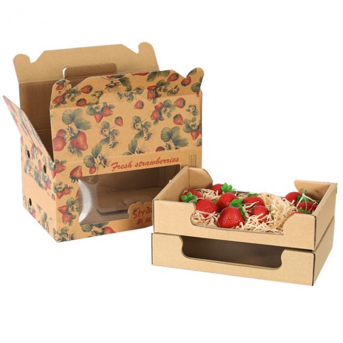 Eco Friendly Fruit Cardboard Box Trays Lightweight Custom Size Logo 1