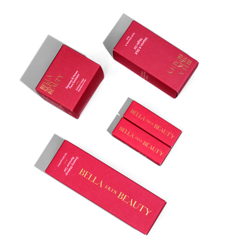 Custom Skincare Boxes With Solid Red Texture Paper face cream box desigh cosmetic packing box
