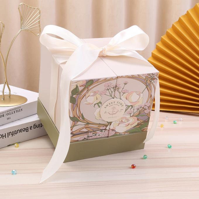 Wedding Scented Candle Luxury Paperboard Gift Box With Ribbon 1