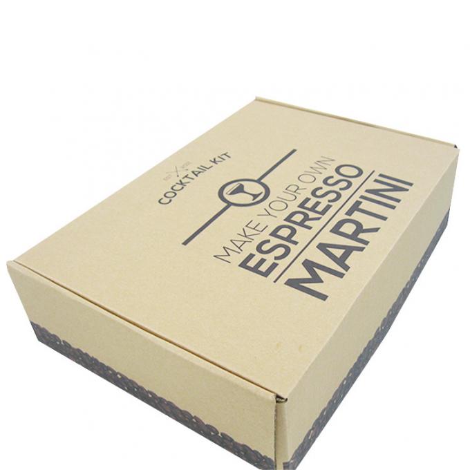Recyled Kraft Paper Cardboard Mailer Box Packaging Black Printing 0